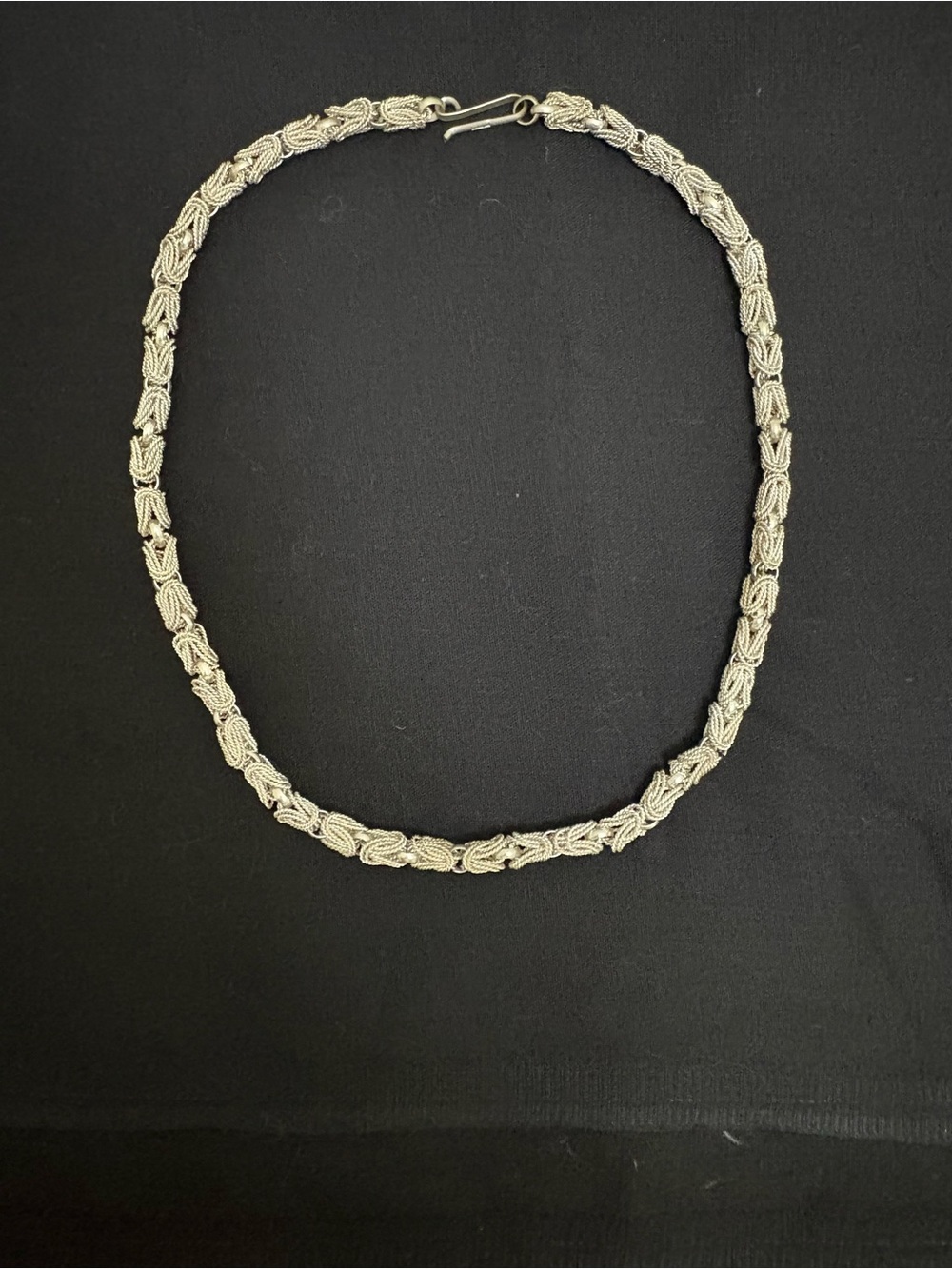 Braided Chain Necklace in Silver Tone